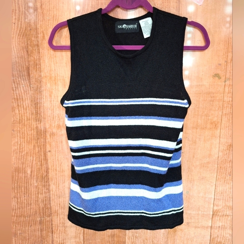 SAG HARBOR SIZE MEDIUM STRIPED TANK TOP